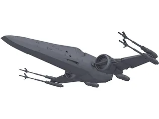 Star Wars T-70 X-Wing Star Figher 3D Model