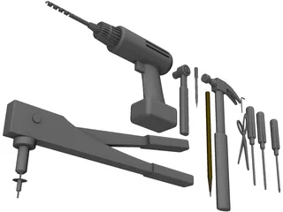 Hand Tools Collection 3D Model