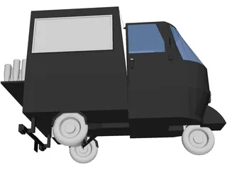 Piaggio Ape 50 Coffee Truck 3D Model