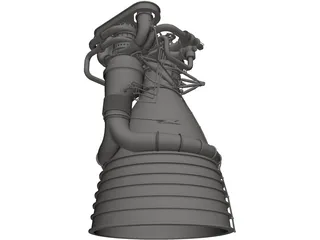 Saturn V F1 Rocket Engine 3D Model