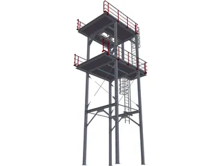 Stairtower 2 Levels 3D Model