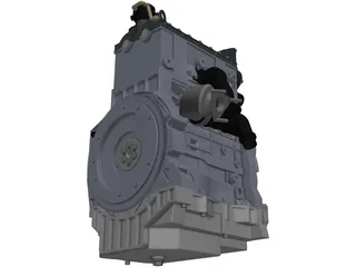 3 Cylinder Engine 3D Model