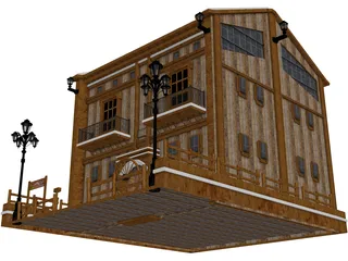 Wooden House 3D Model