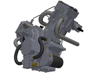 V-twin Engine 3D Model