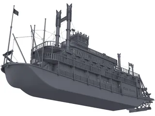 Steam Ship 3D Model