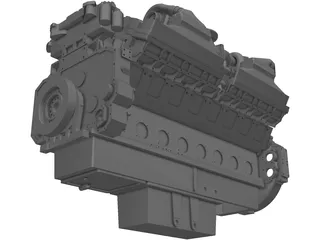Cummins QSK60 V16 Engine 3D Model