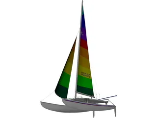 Hobie 16 Racing Catamaran 3D Model