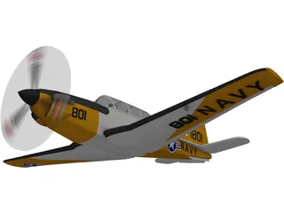 Beechcraft T-34C Turbo Mentor 3D Model