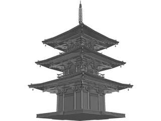 Japanese Tower 3D Model