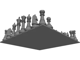 Chess Board 3D Model