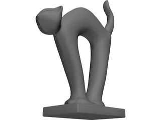 Abstract Cat Statue 3D Model
