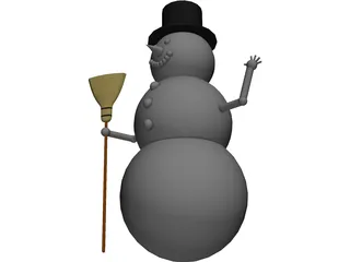 Waving Snowman 3D Model