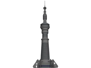 Futuristic Radio Tower 3D Model