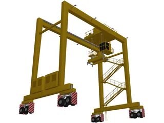 RTG Container Port Crane 3D Model