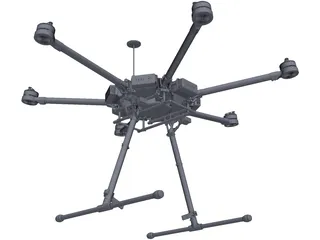 DJI M600 Drone 3D Model