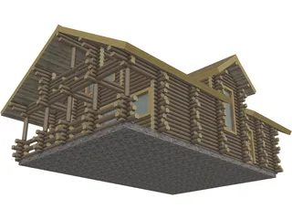 Log House 3D Model