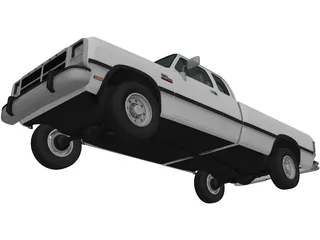 Dodge Ram Club Cab (1991) 3D Model