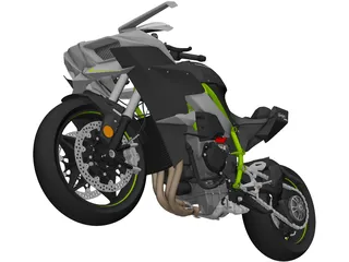 Kawasaki Ninja H2R Supercharged 3D Model