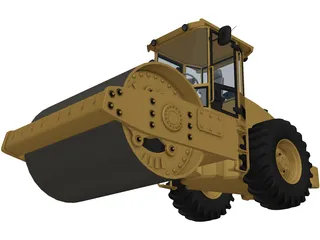 Soil Road Roller 3D Model