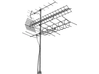 Aerial TV Antenna 3D Model