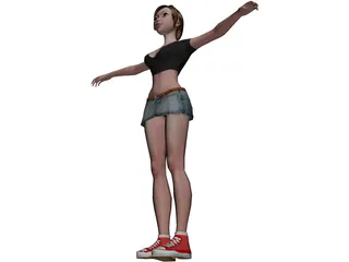 Girl In Skirt 3D Model