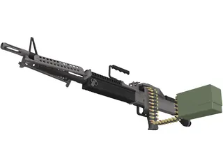 M60 Machine Gun 3D Model