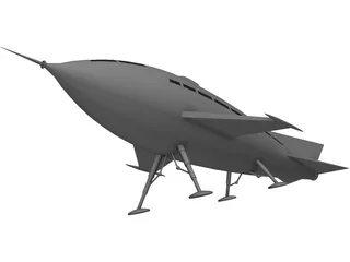 Pulp Starship 3D Model