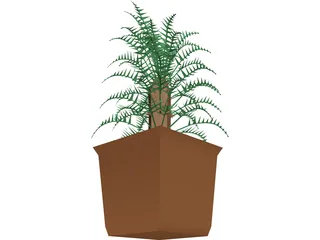 Cica Palm Tree with Sisal Vase 3D Model