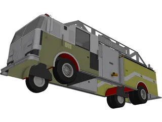 Single Axle Fire Rescue 3D Model