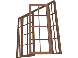 French Doors 3D Model