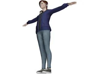 Hoodie Girl 3D Model