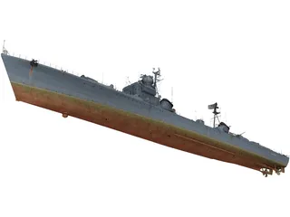 Soviet Destroyer Neustrashimy 3D Model