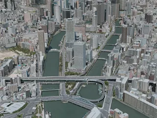 Osaka City, Japan (2020) 3D Model