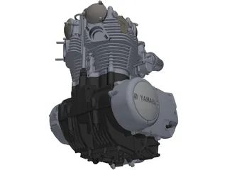 Yamaha XS650 Engine 3D Model