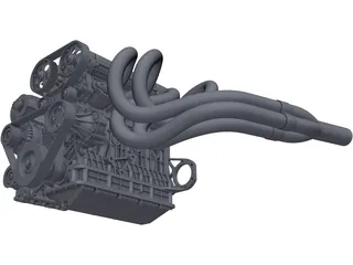 Engine 2L 4-cylinder 3D Model