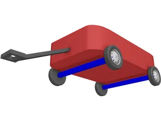 Children Red Wagon 3D Model