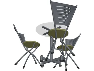 Table and Chairs 3D Model