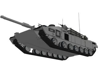 M1A2 Abrams Battle Tank  3D Model