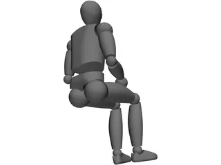 Seated Human Dummy 3D Model