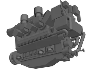 MTU 16V 595 TE70L Engine 3D Model