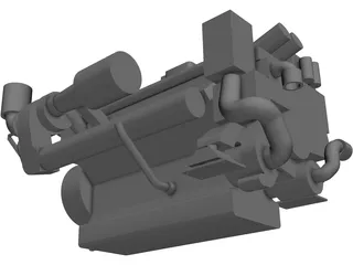 MTU 16V 2000 Engine 3D Model