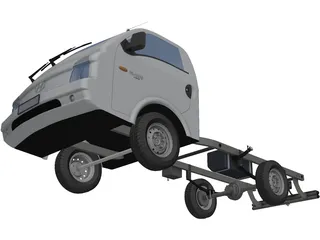 Hyundai H100 Porter Chassis 3D Model