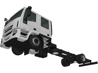 Iveco EuroCargo Double Cab Chassis Truck (2008) 3D Model