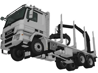 Sisu Polar Logging Truck (2010) 3D Model