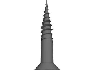 Wood Screw 3D Model