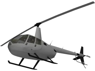 Robinson R44 with Interior 3D Model