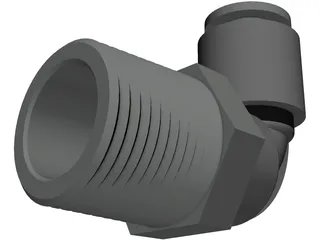 3-8 NPT Push Lock Fitting 3D Model