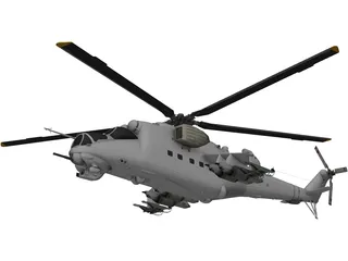 Mil Mi-24 Hind D 3D Model