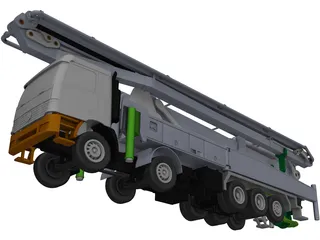 Concrete Pump Truck 3D Model