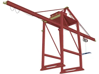 Shipping Port Crane Small 3D Model